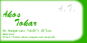 akos tokar business card
